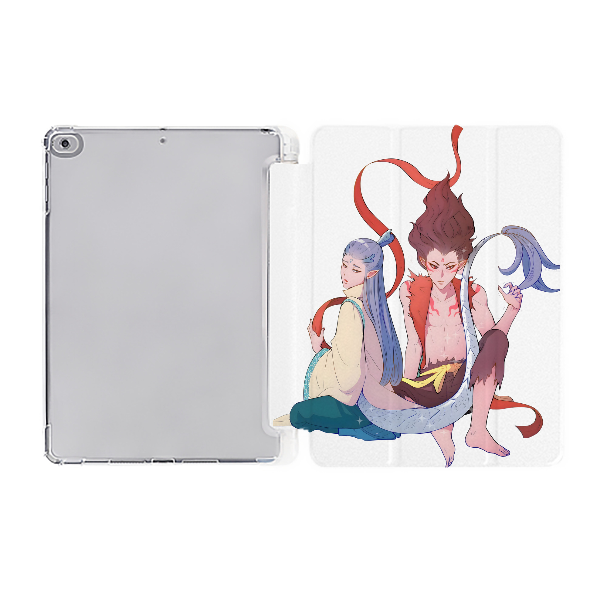 （画像用） Ne Zha 2 ナタ 魔童の大暴れ IPad ケース ペン収納付き 三つ折りスタンド PUレザー×シリコン 対応機種9.5/10.5/10.9インチ